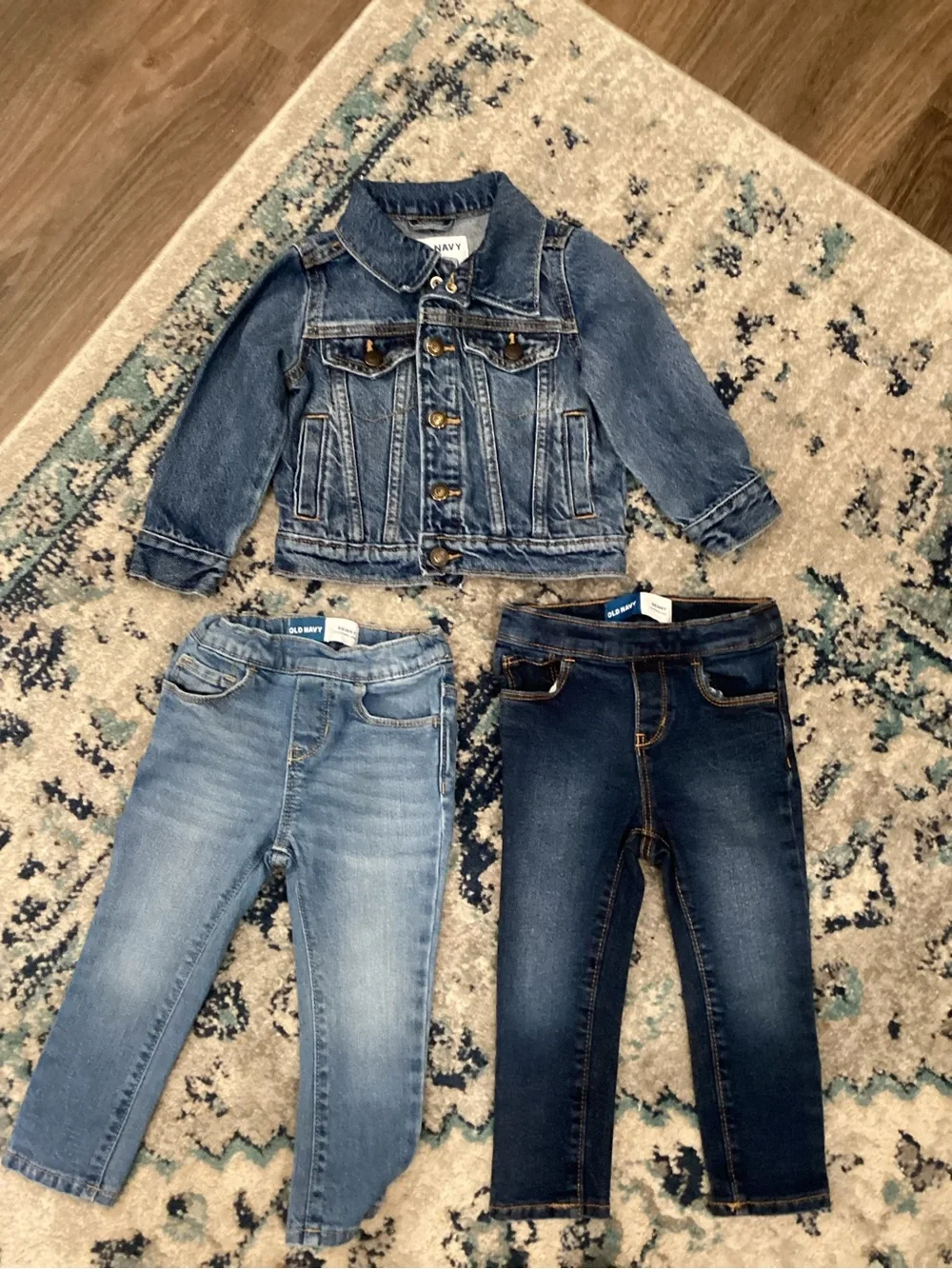 Old Navy Girls' Denim Jacket and Jeans- Light & Dark Blue